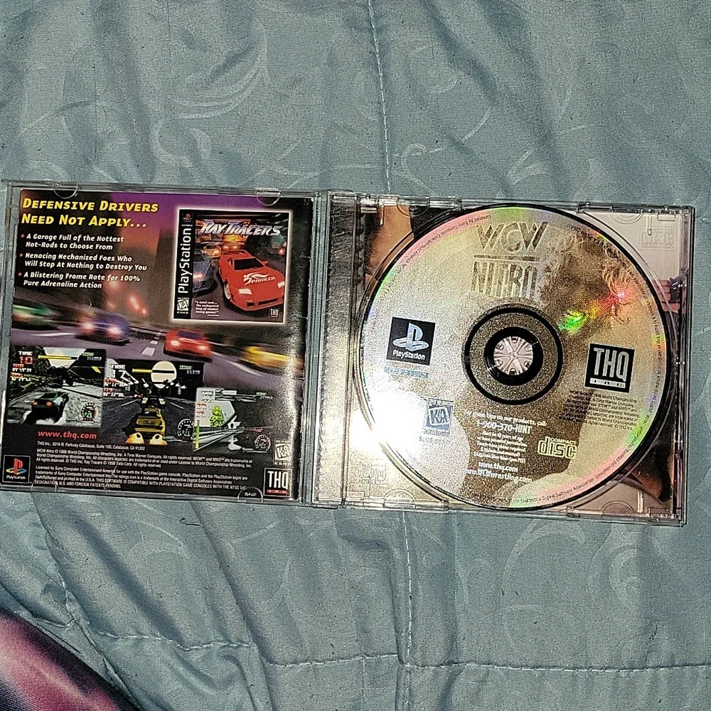 Vtg Playstation WCW Nitro Video Games Original case and Book